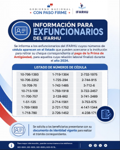 IFARHU inicia pago de prima de antigüedad a 192 excolaboradores salientes durante el 2024
